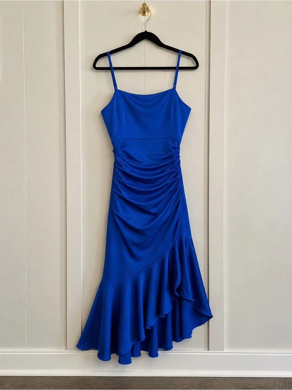 SHEIN Bright Blue Asymmetrical Ruffle Dress - Picture 1 of 3